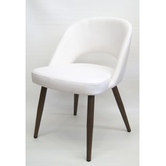 M5670 White Commercial Restaurant Mid Century Modern Jetson Upholstered Dining Chair